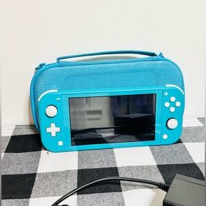 Nintendo Switch Lite Handheld Console Turquoise Blue with case
